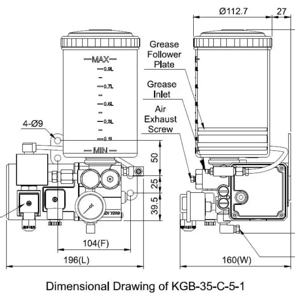 Bơm mỡ loại giảm áp KGB/KGBP (điện/khí nén)