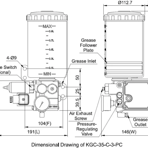 Bơm mỡ loại điện trở KGC/KGCP