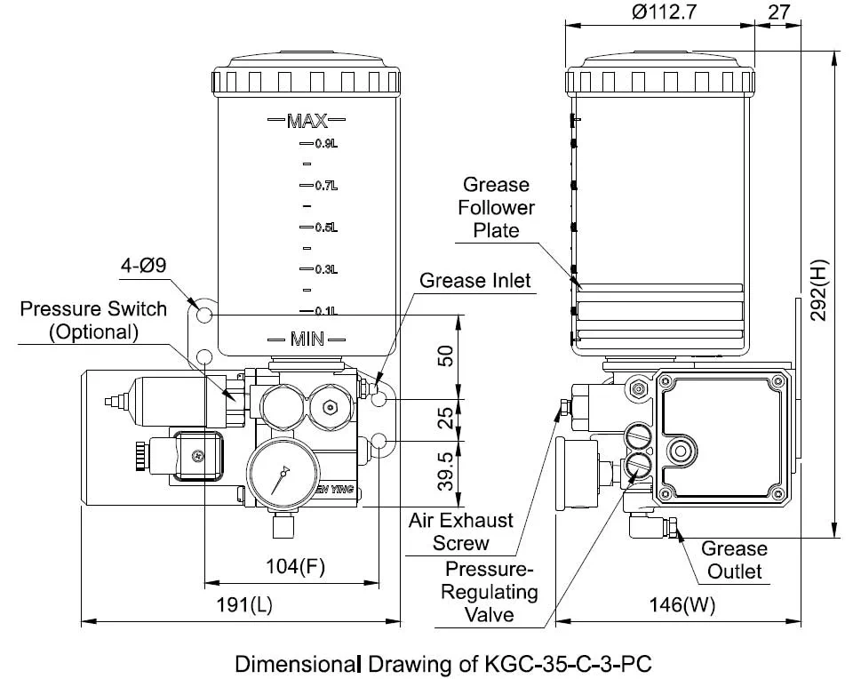 Bơm mỡ loại điện trở KGC/KGCP