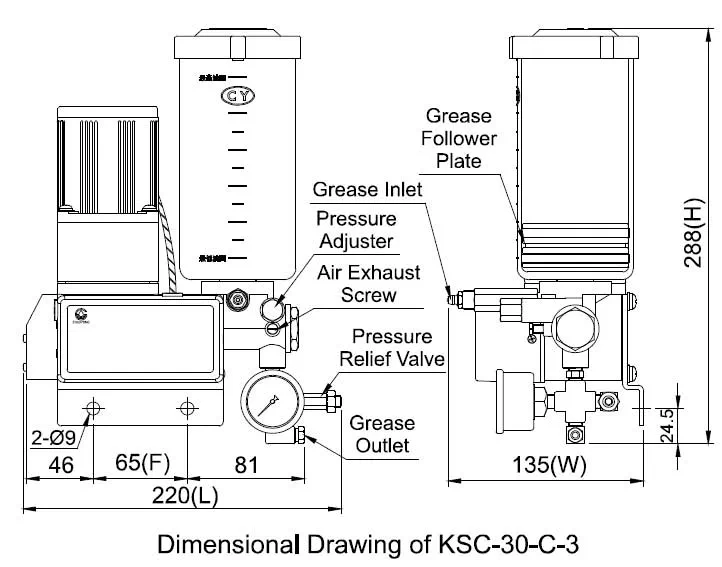 Bơm mỡ loại điện trở KSC (điều khiển PLC)